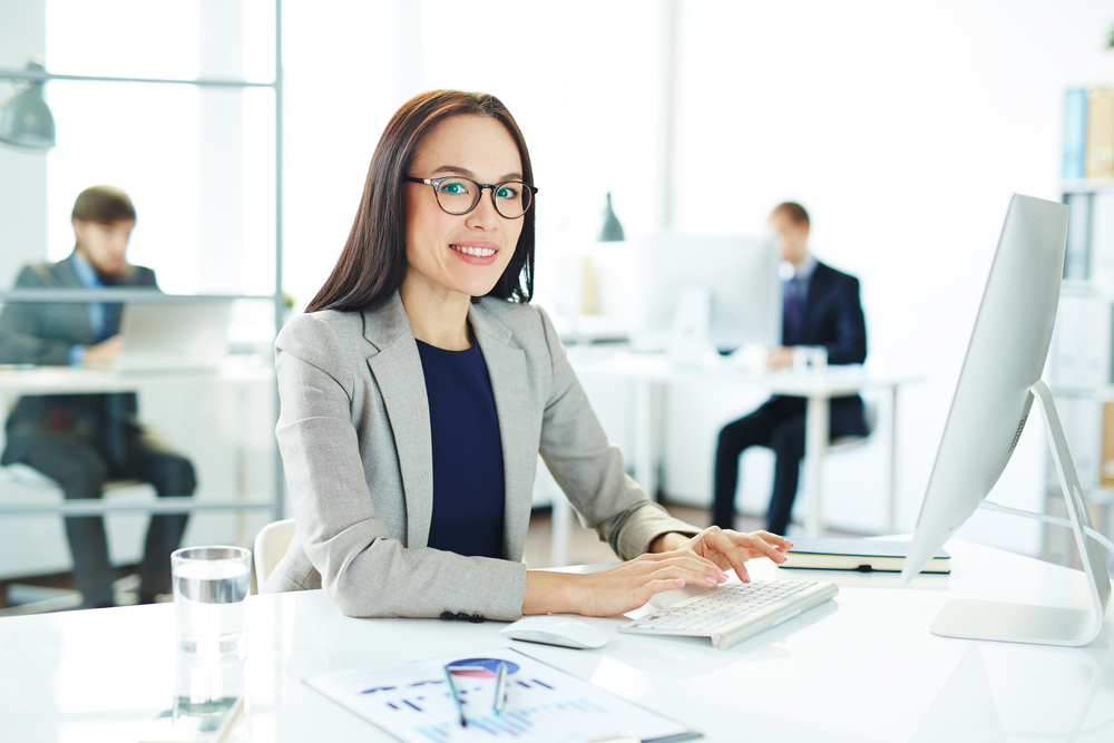 Asian Businesswoman Typing